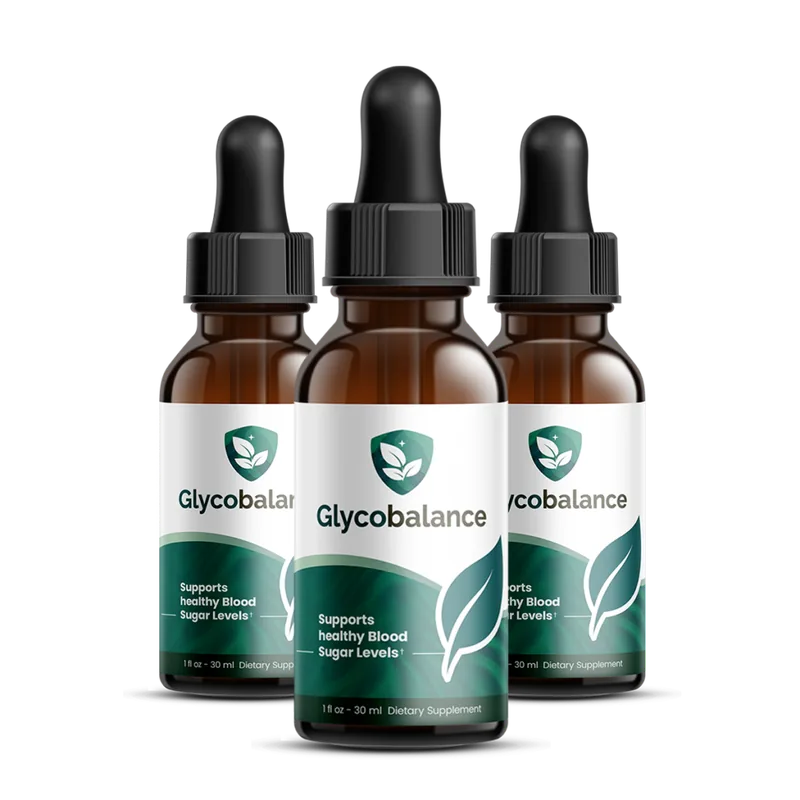 Three bottles of GlycoBalance liquid drops formula, 1 fl oz each